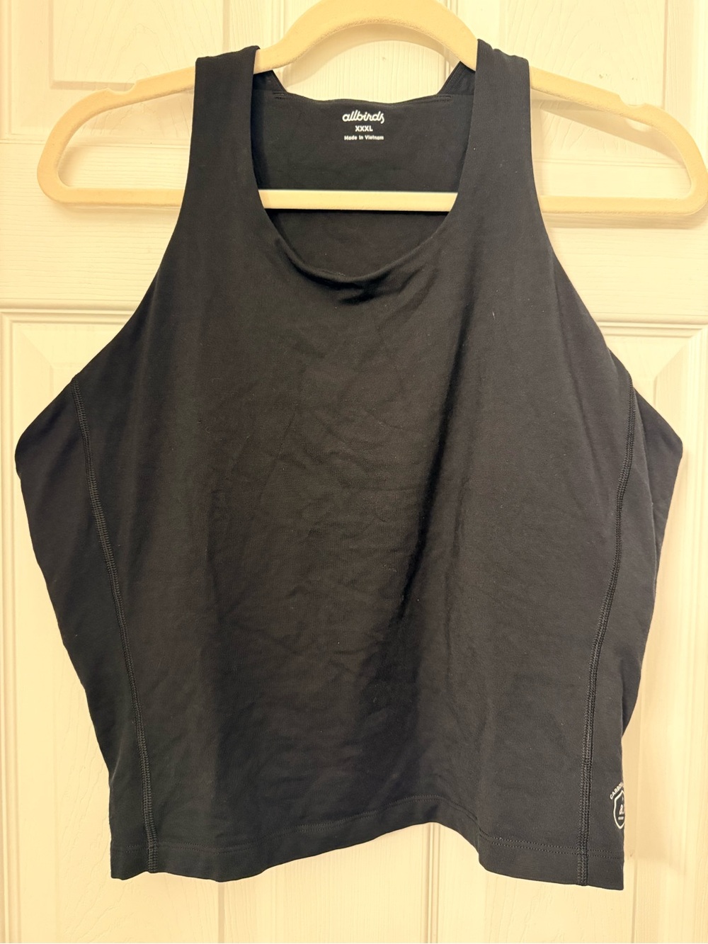 Allbirds Natural black racerback sports bra Sz XXXL